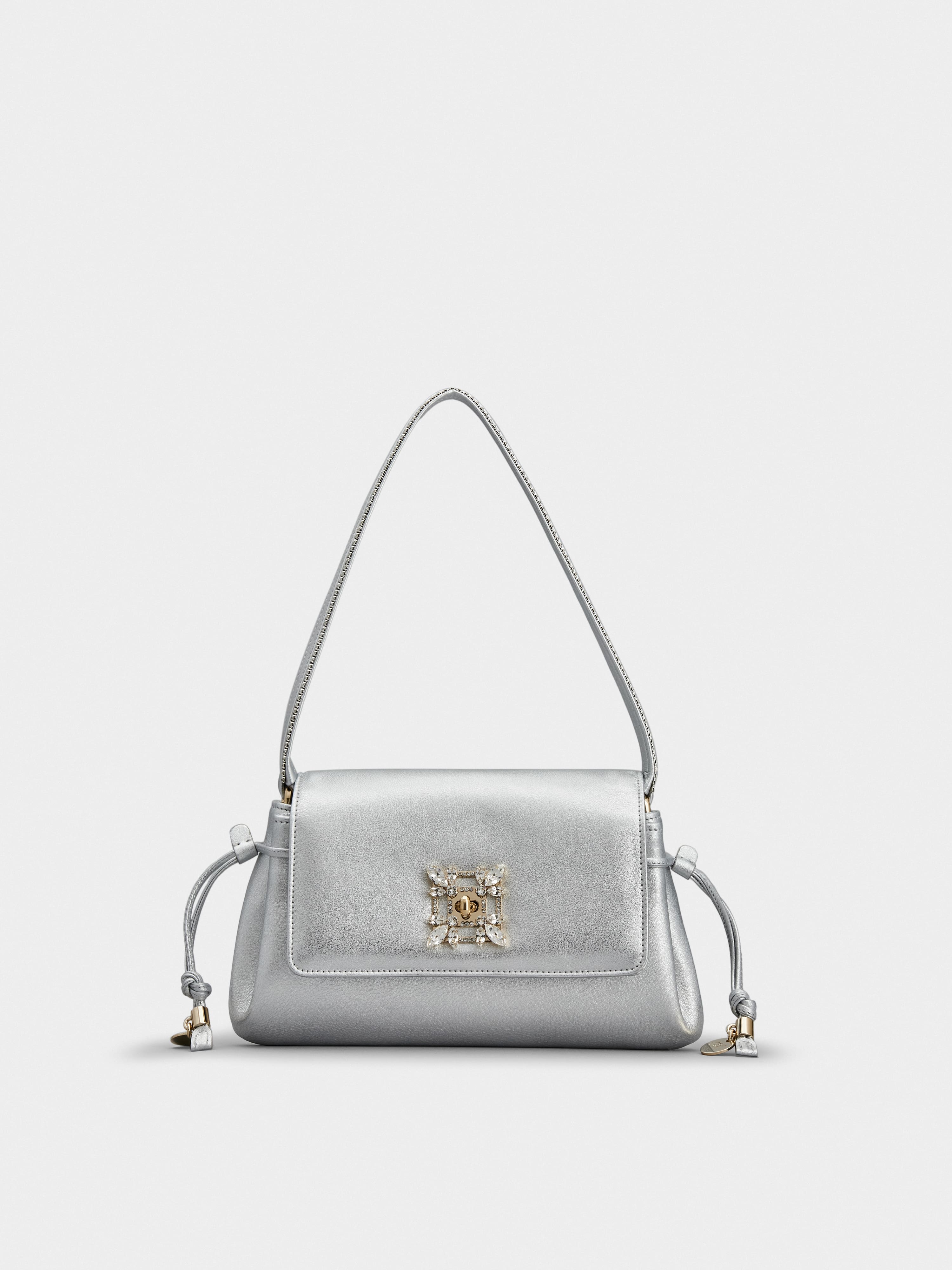 white and silver bag